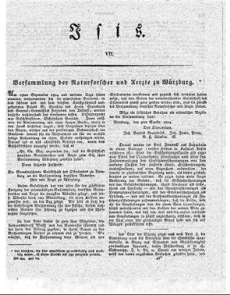 Versammlung der Naturforscher und Aerzte zu Würzburg