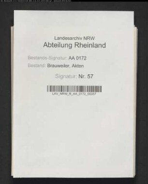 Heberegister um 1692 über Weizen-, Roggen-, Haferabgaben an Brauweiler. Heberegister des Schultheißen zu Pier und Merken, Luchenberg, Geich, Obergeich, Merode, Junkersdorf, Langerwehe.