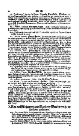 X. Von den Bildhauerey- und Mahlerey-Wercken / welche an Gebäuden vorkommen.