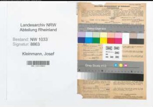 Entnazifizierung Josef Kleinmann , geb. 08.05.1892 (Polizeimeister)