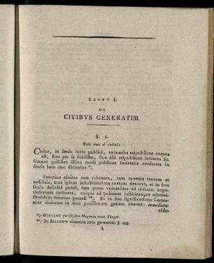 Caput I. De Cibius Generatim.