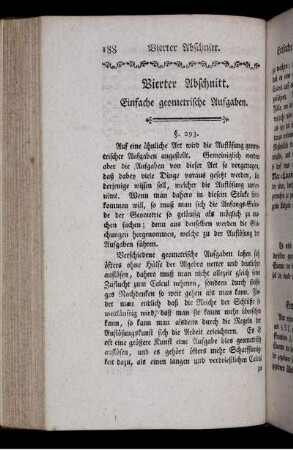 Vierter Abschnitt. Einfache Geometrische Aufgaben.