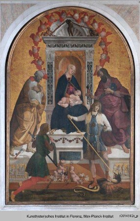 Thronende Madonna mit Heiligen
