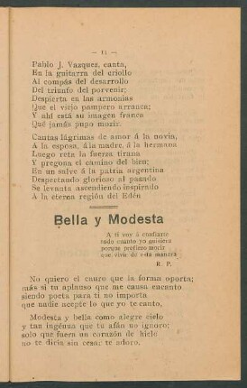 Bella y modesta