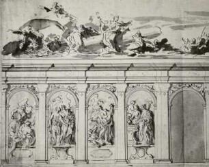 Dresden, Zwinger, Deutscher Pavillon: Wand- und Deckenmalerei