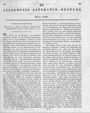 Kugler, F.: Handbuch der Kunstgeschichte. Stuttgart: Ebner & Seubert 1842 (Fortsetzung von Nr. 53)