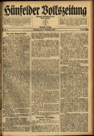 Ausgabe vom Samstag, den 08. November 1919.