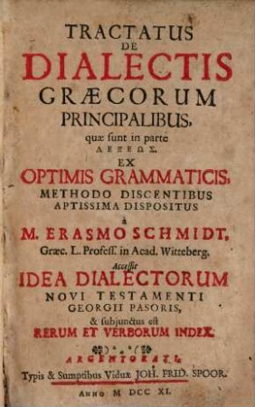 Tractatus de dialectis scriptorum Graecorum