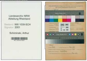 Entnazifizierung Arthur Schiminski , geb. 11.02.1907 (Angestellter)