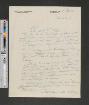 Brief an [Gustav Oelsner]