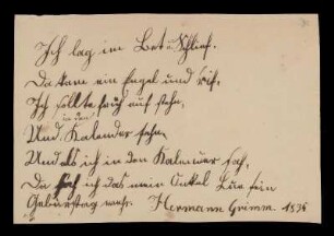 Brief von Herman Grimm an Ludwig Emil Grimm