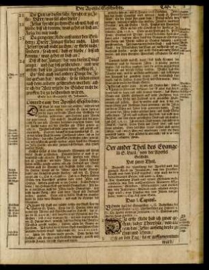 Der ander Theil des Evangelii S. Lucae/ von der Apostel Geschicht.