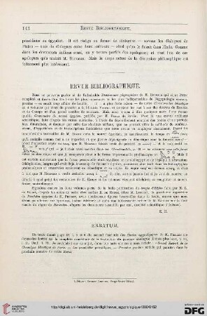 Revue bibliographique