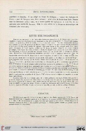 Revue bibliographique