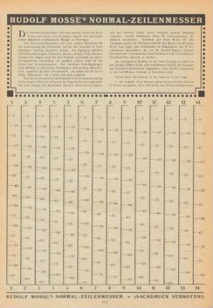 Rudolf Mosse's Normal-Zeilenmesser
