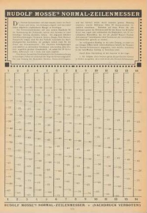 Rudolf Mosse's Normal-Zeilenmesser