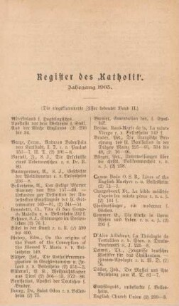 401-404 Register Jahrgang 1905