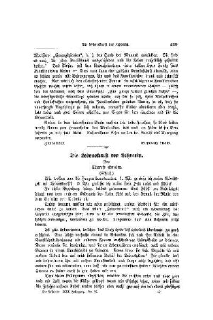 Die Lebenskunst der Lehrerin : (Schluß)