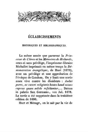 Éclaircissements Historiques Et Bibliographiques.