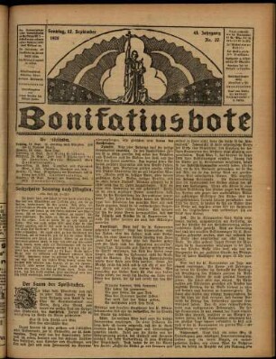 Erste Ausgabe vom Sonntag, den 12. September 1926.