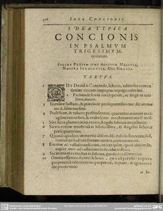 Idea Typica Concionis In Psalmum Trigesimum quintum