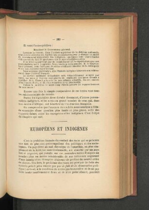 Européens et Indigènes.