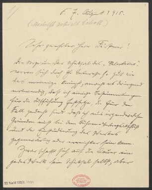 Brief an Otto Fürstner an Adolph Fürstner  : 07.08.1915