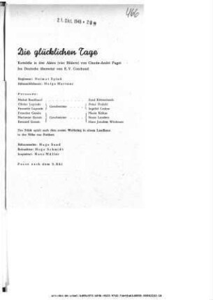 Die glücklichen Tage