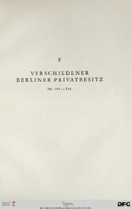E. Verschiedener Berliner Privatbesitz (Nr. 102-341)
