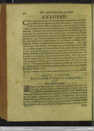 Artic. LXXXVIII. De procuratoribus & defensoribus utrique partium dandis. Von Fürsprechern