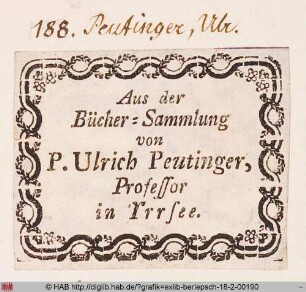 Exlibris des Ulrich Peutinger