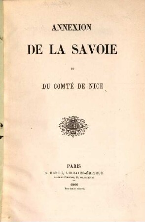 Annexion de la Savoie et du Comté de Nice