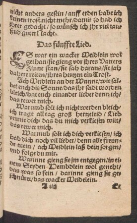 Das fünffte Lied. ||