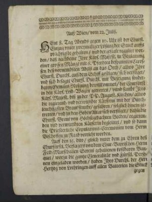 Extract-Schreiben aus Wien, Venedig und Londen