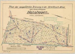 Plan zur Ausführung der Dränage in der Streitbruch-Wiese Hanshagen
