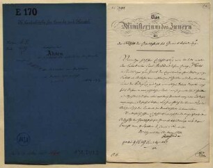 Akten des Ausschusses der Gesellschaft für Beförderung der Gewerbe betr. Staatsanlehen der Firma Hecht & Arnold in Reutlingen zur Fabrikation von Modestoffen aus Wolle