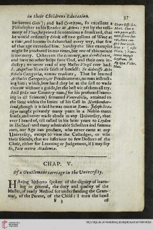 Chap. V: Of the Gentlemans carriage in the University