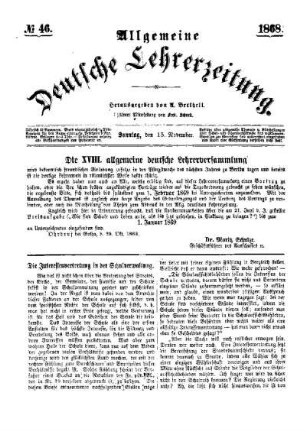 Die XVIII. allgemeine deutsche Lehrerversammlung