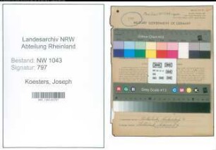 Entnazifizierung Joseph Koesters , geb. 25.12.1919 (Polizist)