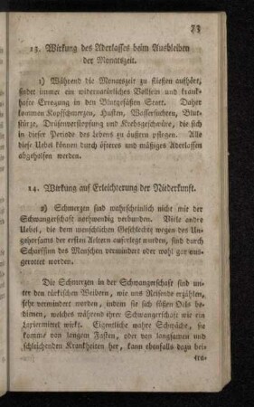 14. Wirkung auf Erleichterung der Niederkunft.