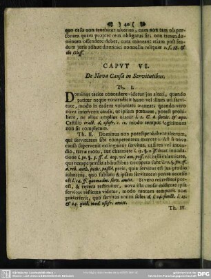 Caput VI. De Nova Causa in Servitutibus