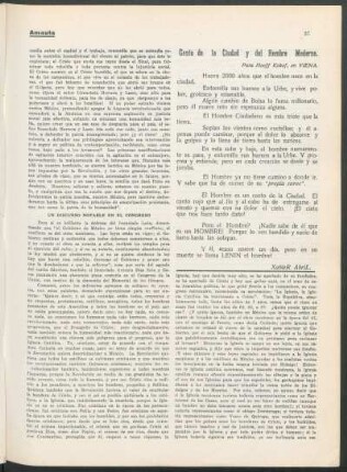 Canto de la Ciudad y del Hombre Moderno