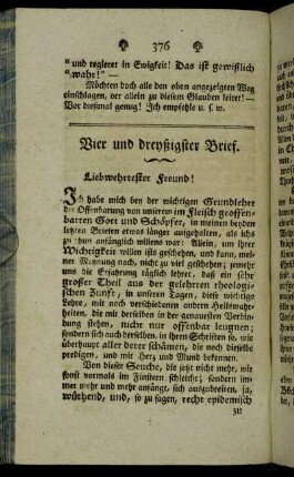 Vier und dreyßigster Brief.