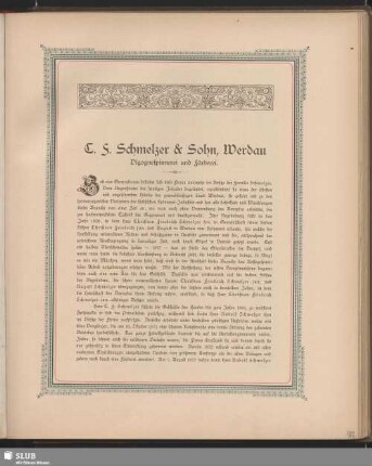 C. F. Schmelzer & Sohn, Werdau Vigognespinnerei und Färberei