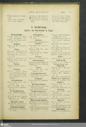 3. Abtheilung. Berufsklassen und Gewerbebetriebe : 3. Abtheilung. Handels- und Gewerbestand in Kappel