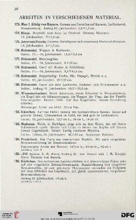 Arbeiten in verschiedenem Material (Nr. 173-223)