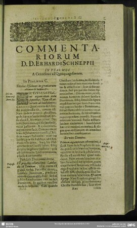 Commentariorum D. D. Erhardi Schnepfii In Psalmos A Centesimo ad Quinquagesimum