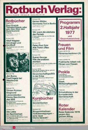 Programmvorschau Rotbuch Herbst 1977