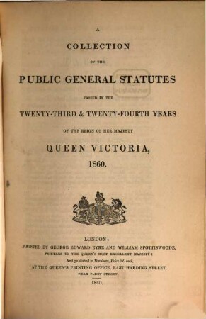A Collection of the public general statutes. 1860