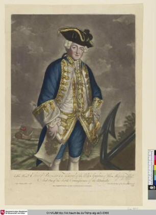 [The honorable Edward Boscawen, Admiral of the Blue Squadron of his majestys Fleet. And one of the Lords Commifsioners of the admiralty]